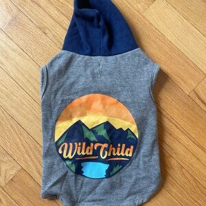 Vibrant Gray and Blue Sweatshirt with Graphic Design for Small Dogs